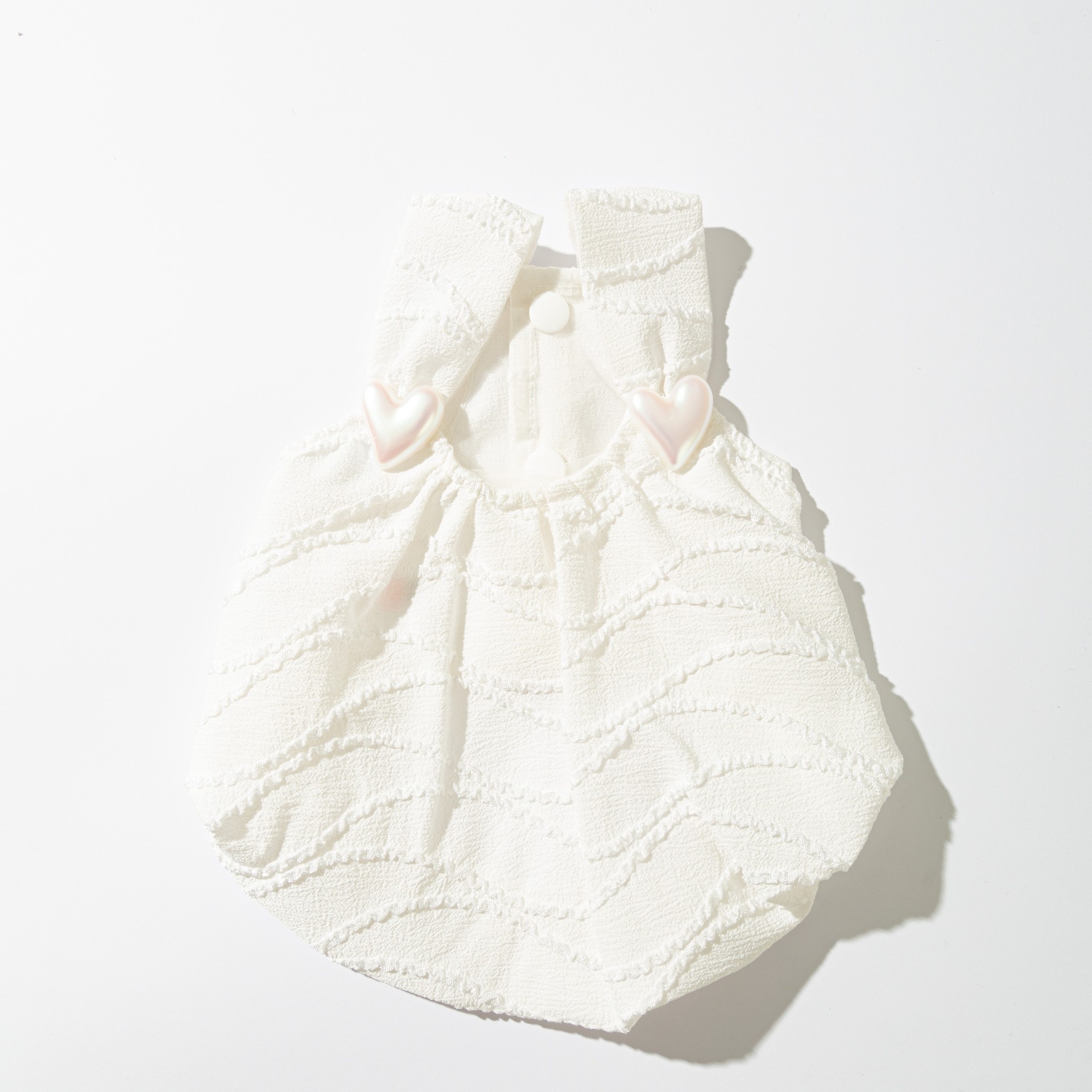 White Pet Bodysuit Embroidered Floral Tutu Dress