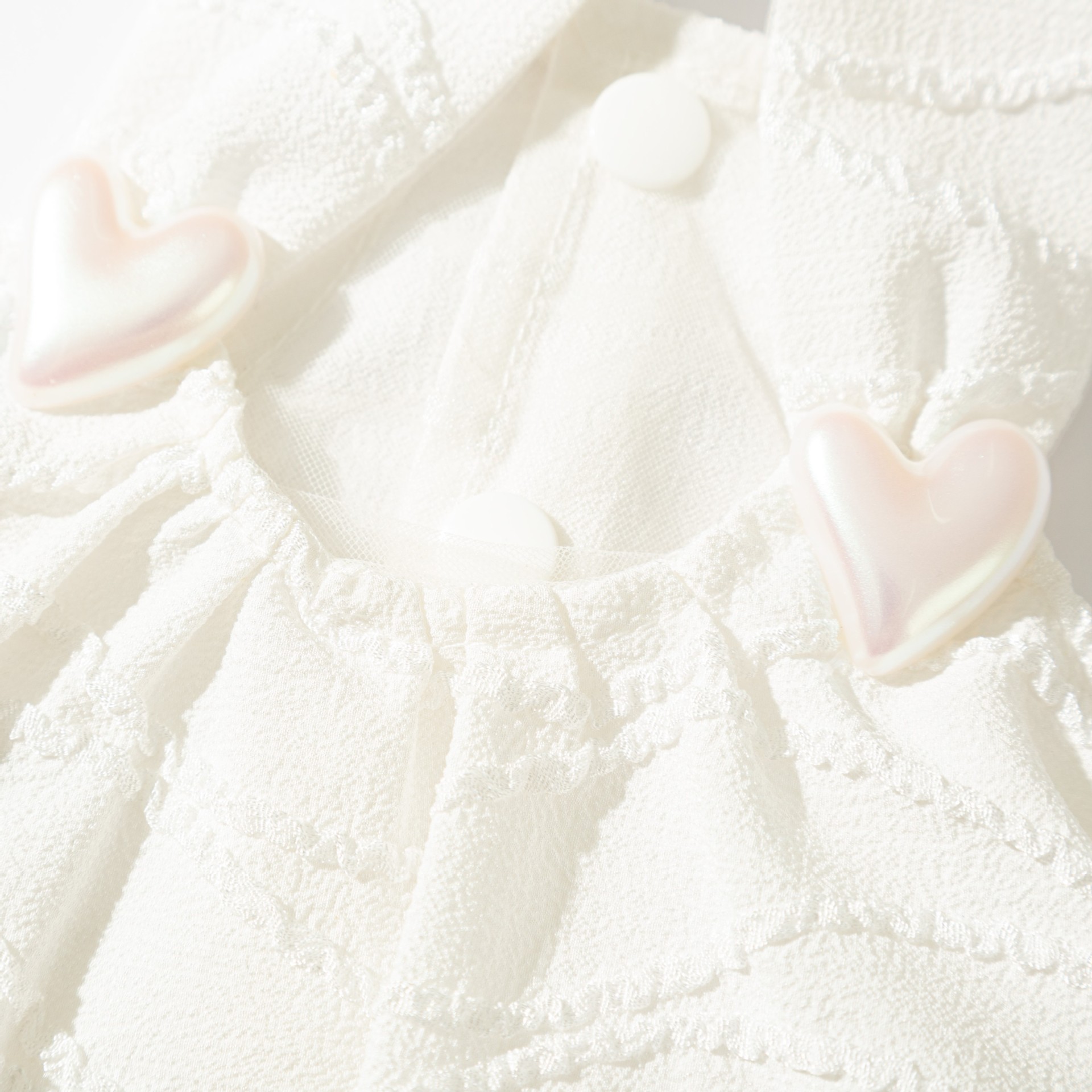 White Pet Bodysuit Embroidered Floral Tutu Dress
