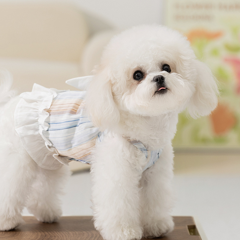 Striped Bow - Tie Pet Suspender Dress