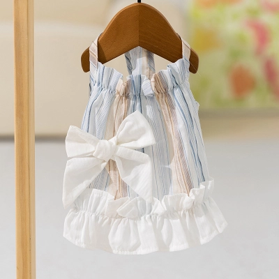 Striped Bow - Tie Pet Suspender Dress 02