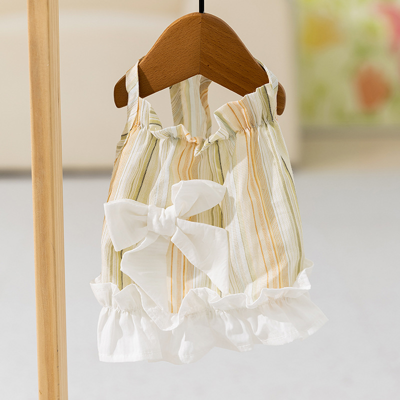 Striped Bow - Tie Pet Suspender Dress