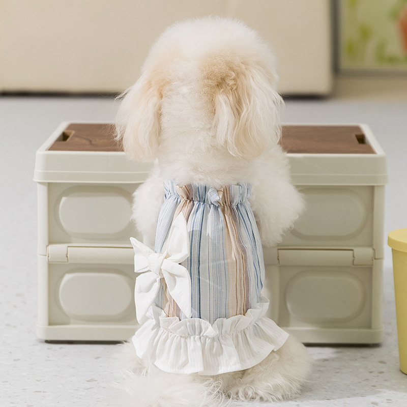 Striped Bow - Tie Pet Suspender Dress