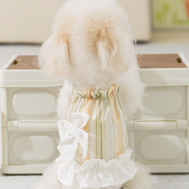 Striped Bow - Tie Pet Suspender Dress