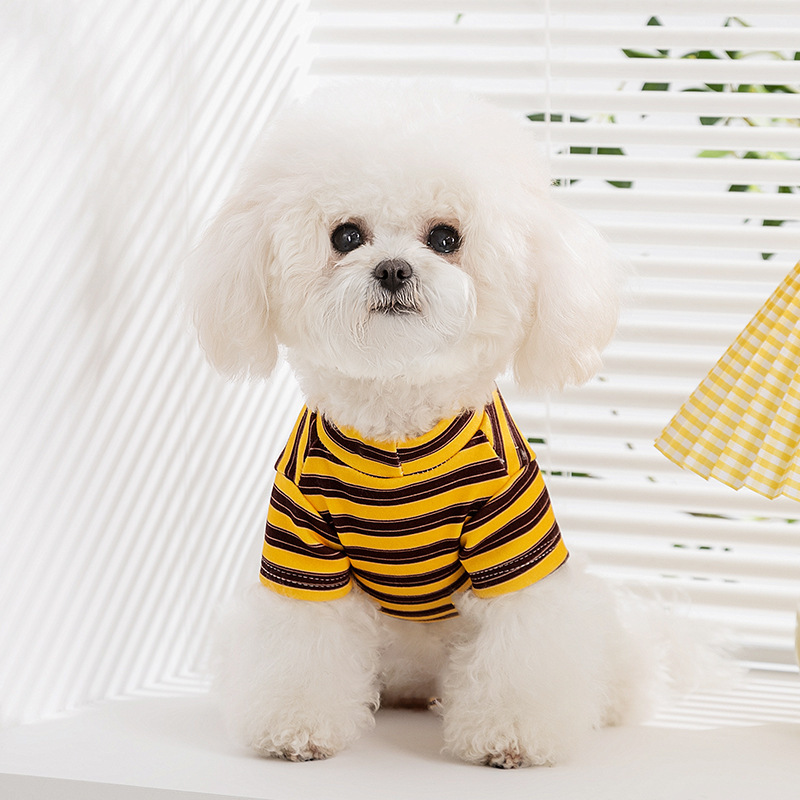 Summer Thin - pet Striped Home Clothes Base Shirt