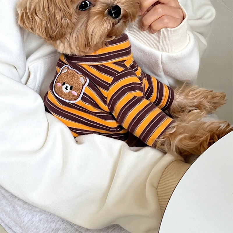 Summer Thin - pet Striped Home Clothes Base Shirt