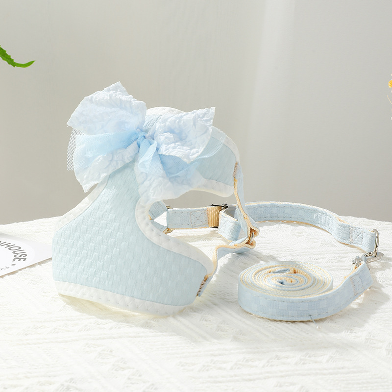 Adorable Bowknot Pet Dog Harness Leash Set