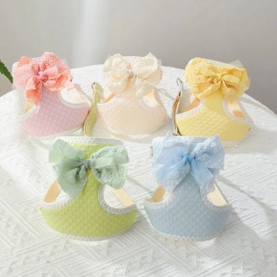 Adorable Bowknot Pet Dog Harness Leash Set 01