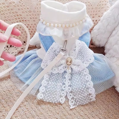 Pet Princess Dress with Traction Buckle for  Winter 02
