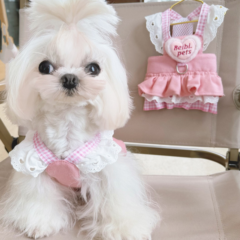 Pink Denim Princess Dress Pet Summer Outfit