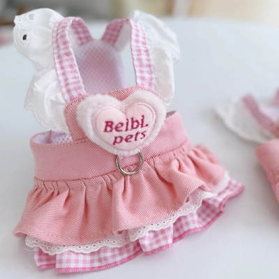 Pink Denim Princess Dress Pet Summer Outfit 01