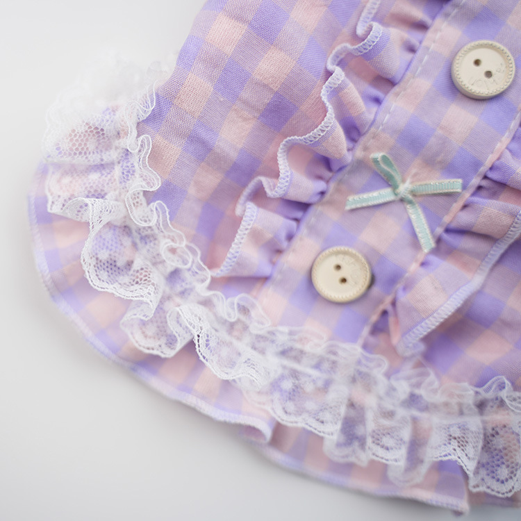 Bow - Knot Button Sweet - Style Pet Blouse with Leash Hook