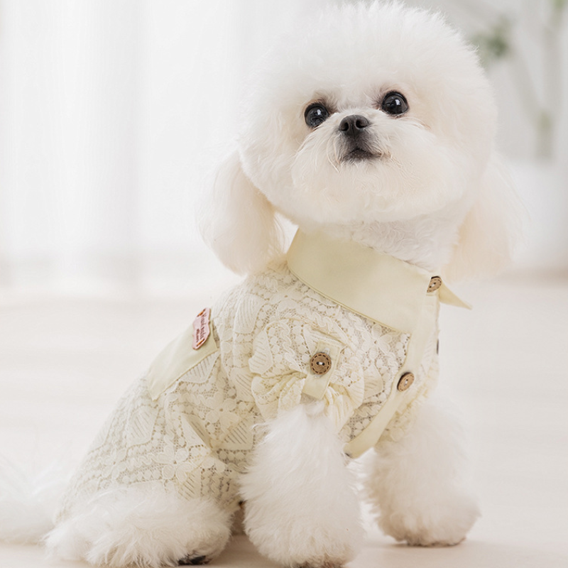 Handmade Summer Pet Lace Polo - neck Clothes