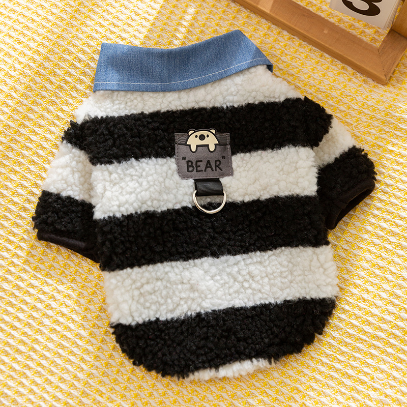 Winter Warm Pet Striped Fleece Coat