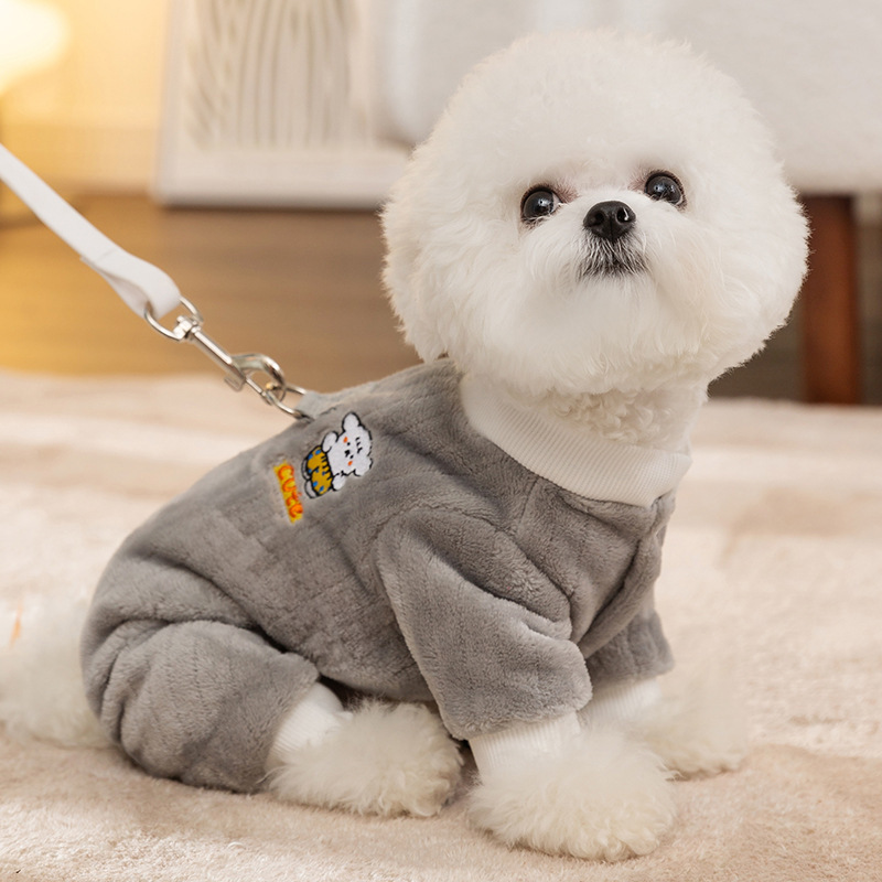 Winter Cartoon Bear Flannel Warm Pet Clothes