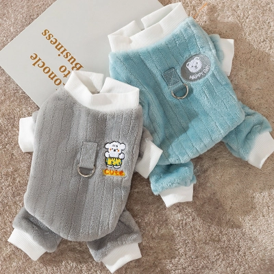 Winter Cartoon Bear Flannel Warm Pet Clothes 01