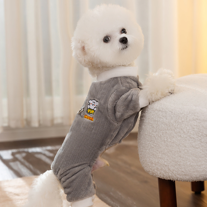 Winter Cartoon Bear Flannel Warm Pet Clothes
