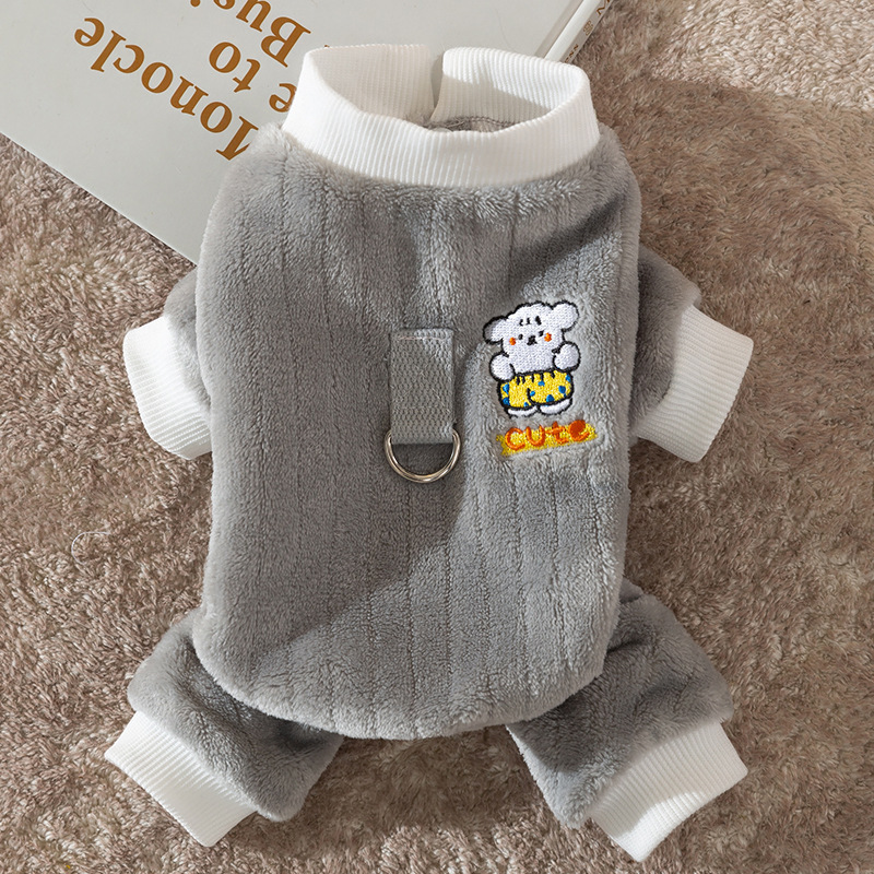 Winter Cartoon Bear Flannel Warm Pet Clothes