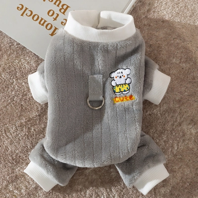 Winter Cartoon Bear Flannel Warm Pet Clothes 02