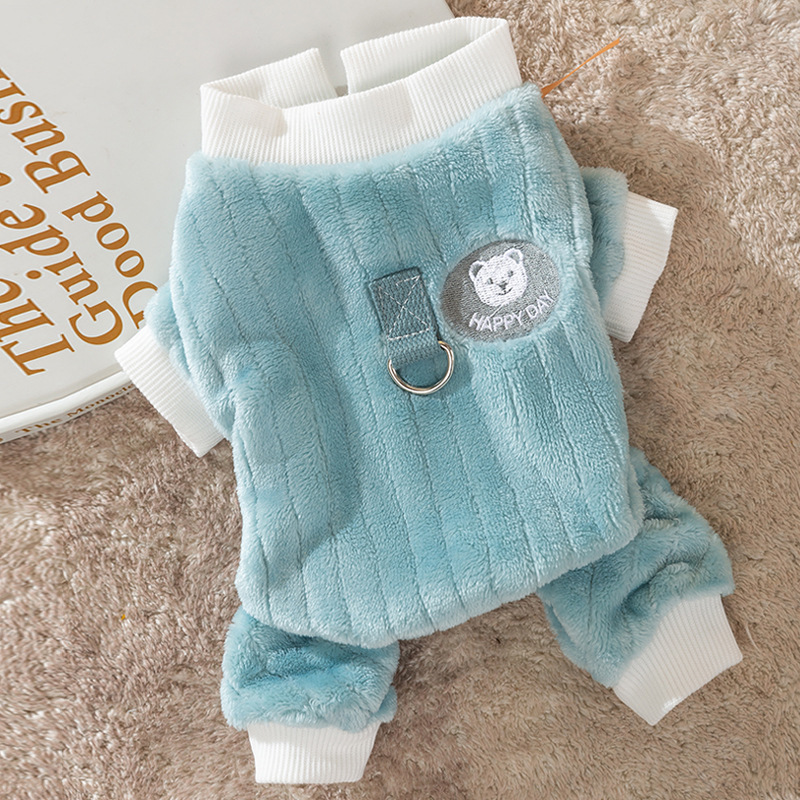 Winter Cartoon Bear Flannel Warm Pet Clothes