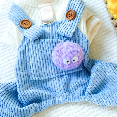 Adorable Pom-Pom Pet Overalls 02