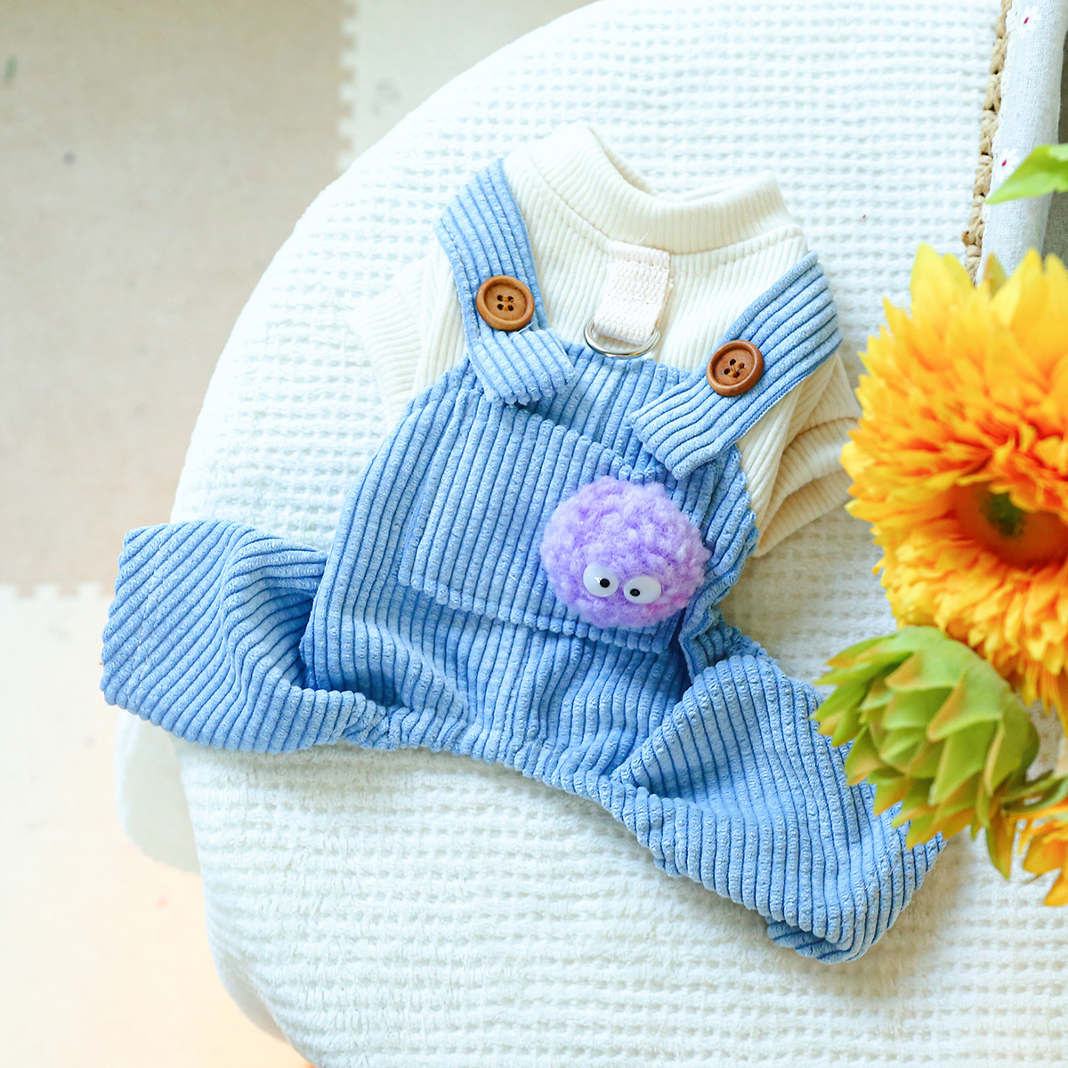 Adorable Pom-Pom Pet Overalls