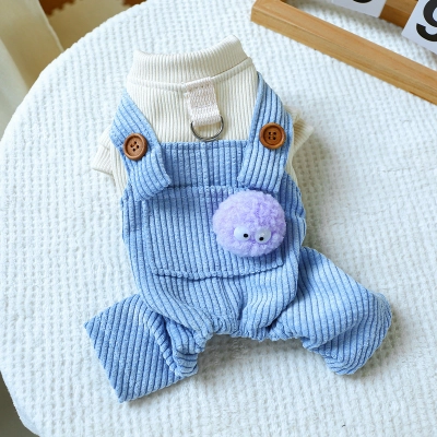 Adorable Pom-Pom Pet Overalls 01