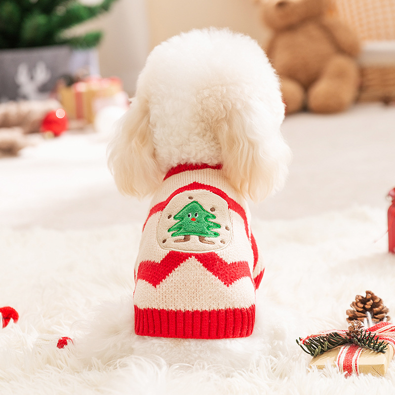Christmas themed Wavy Knit Pet Sweater