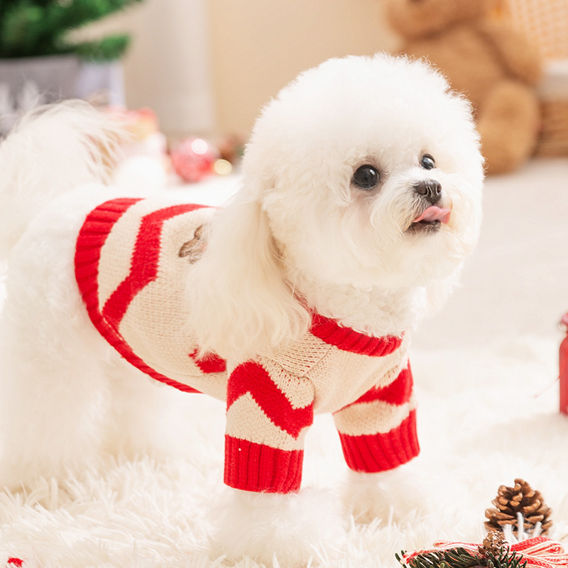 Christmas themed Wavy Knit Pet Sweater