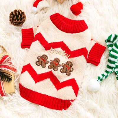 Christmas themed Wavy Knit Pet Sweater 02