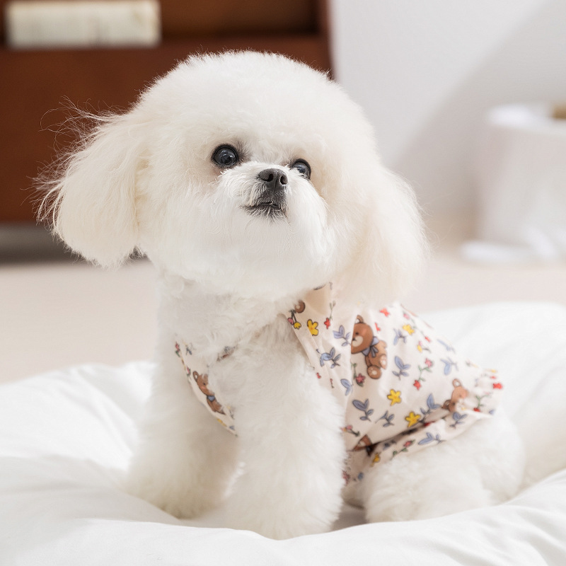 Cute Teddy Bear Floral Baby Dress Summer