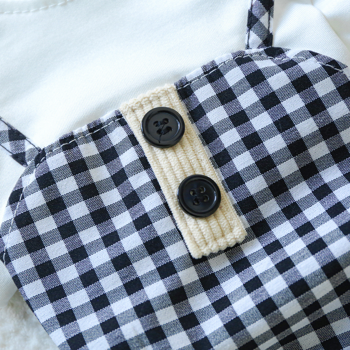 Pet Summer Sun Checkered Suspenders Outfit