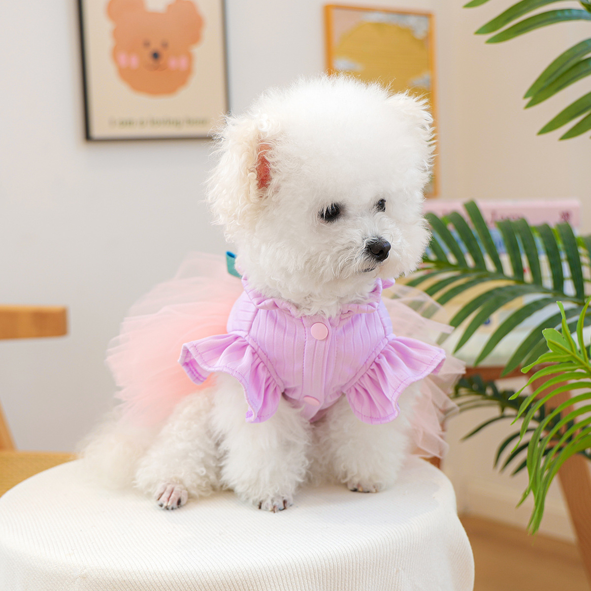 Sweet Rabbit Ear Pink Tutu Dress Set