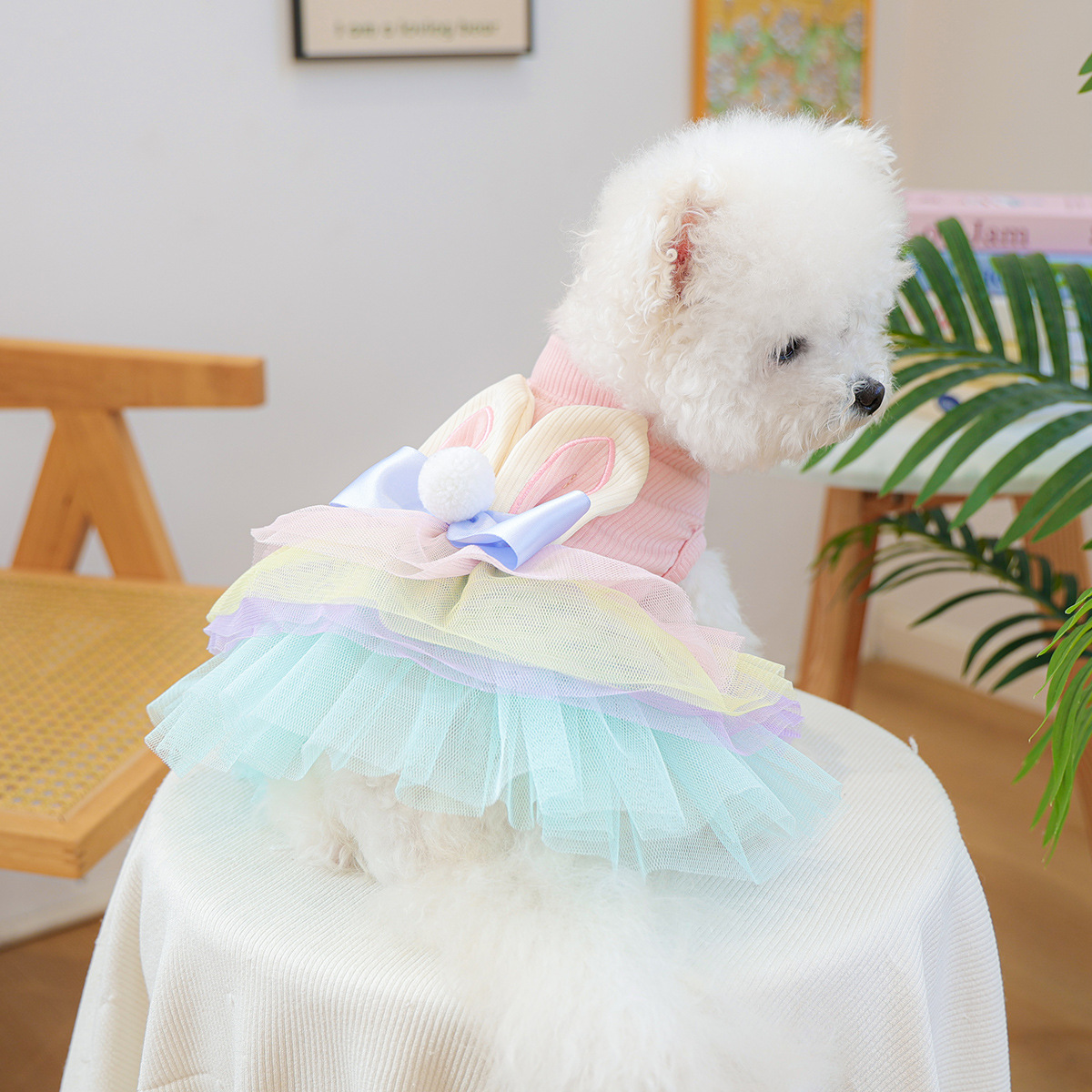 Sweet Rabbit Ear Pink Tutu Dress Set