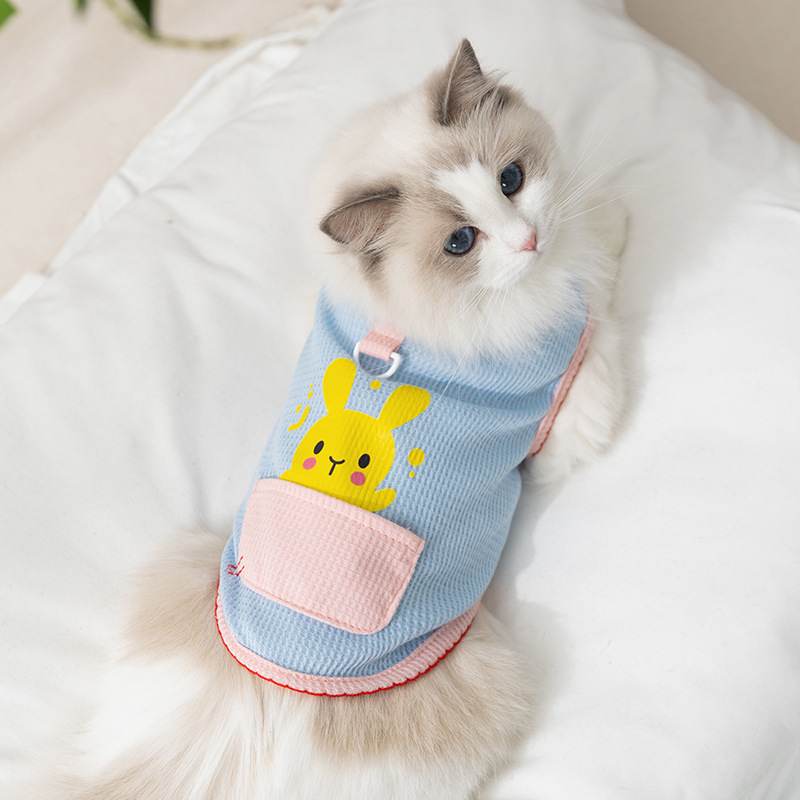 Cute Rabbit Cat Summer Vest with Pocket