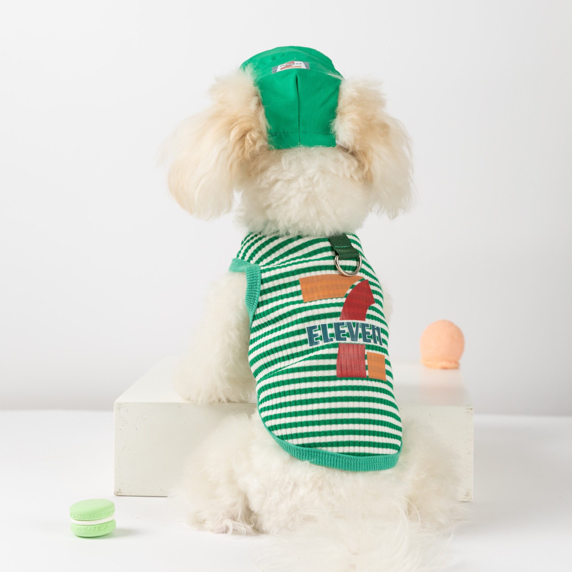 Pet Striped Vest with Cap and Leash
