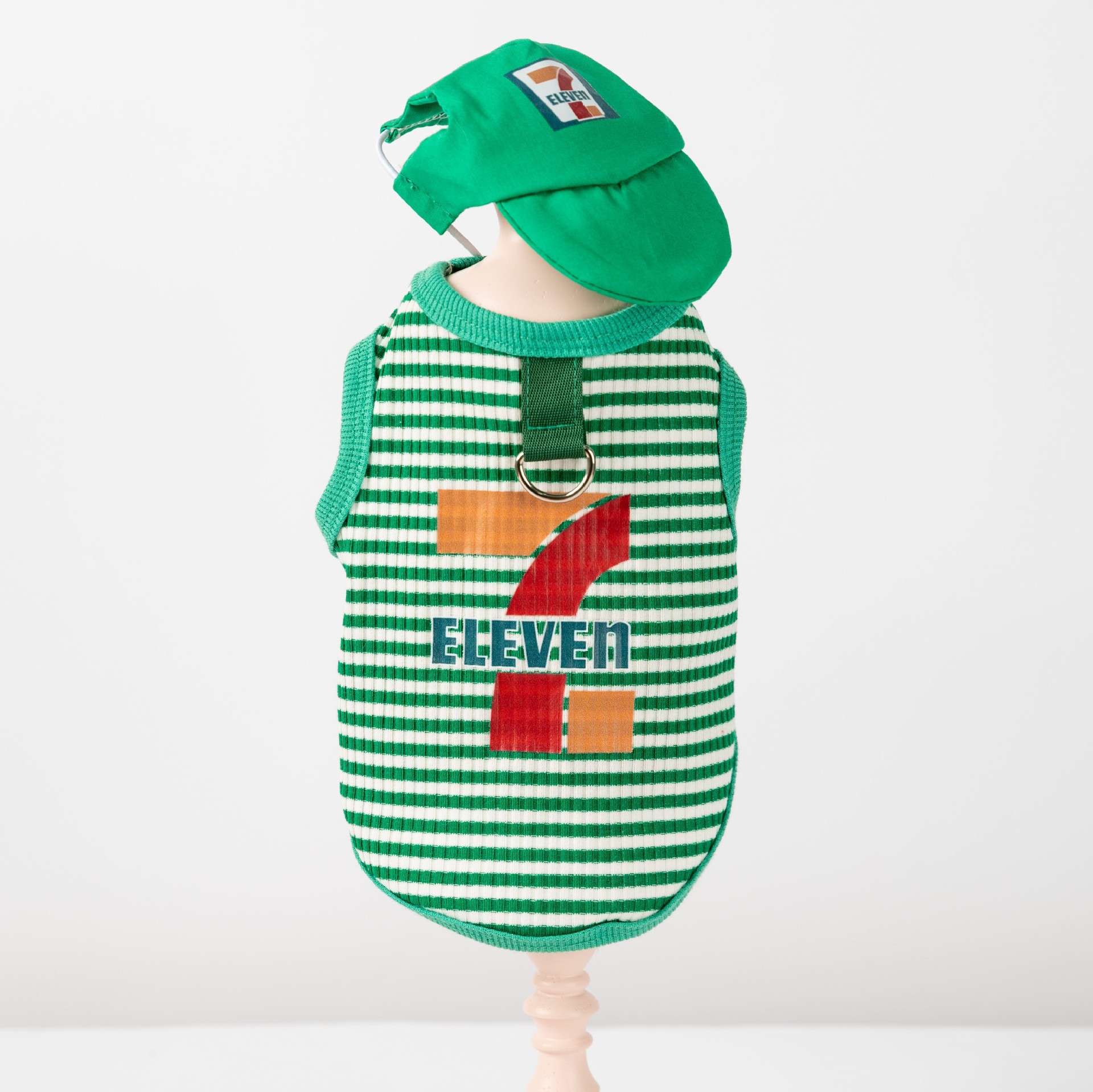 Pet Striped Vest with Cap and Leash