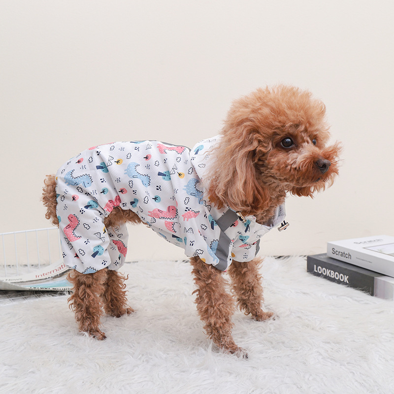Dog Summer Raincoat Waterproof Reflective Poncho