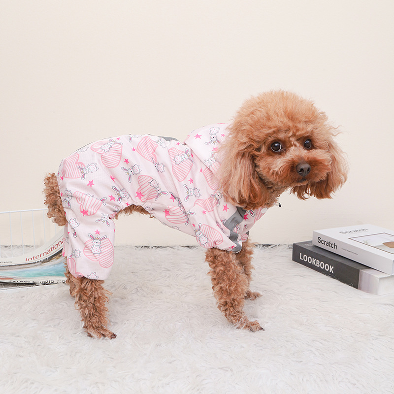 Dog Summer Raincoat Waterproof Reflective Poncho