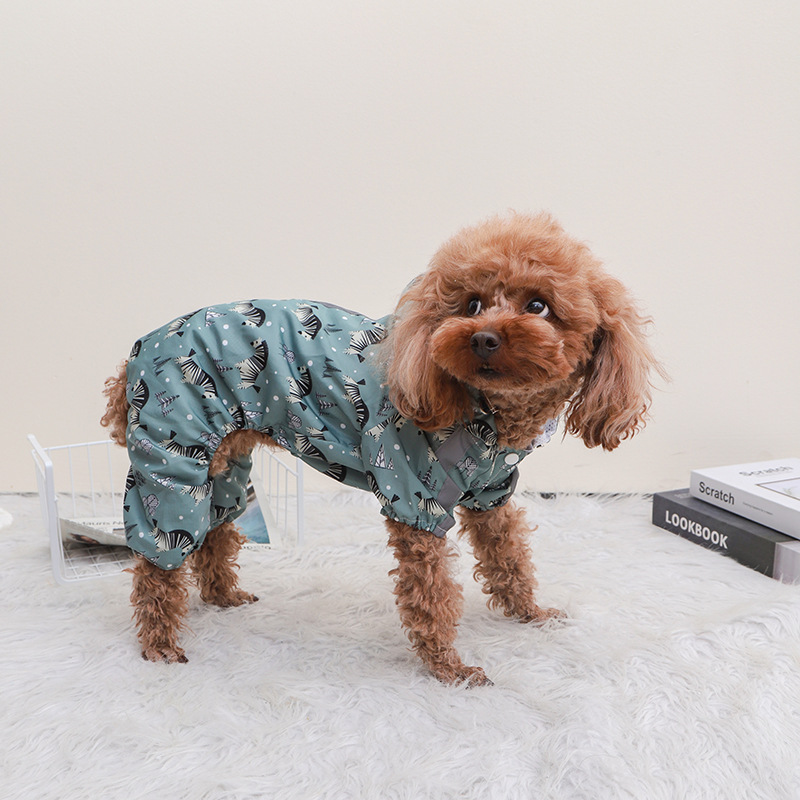 Dog Summer Raincoat Waterproof Reflective Poncho