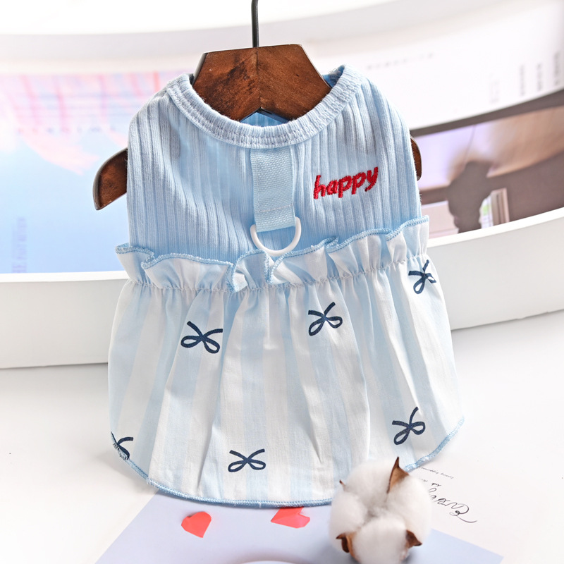 Pet Summer Thin breathable Cotton Spliced Dress
