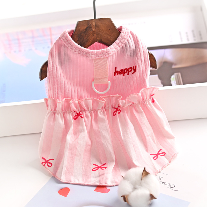 Pet Summer Thin breathable Cotton Spliced Dress