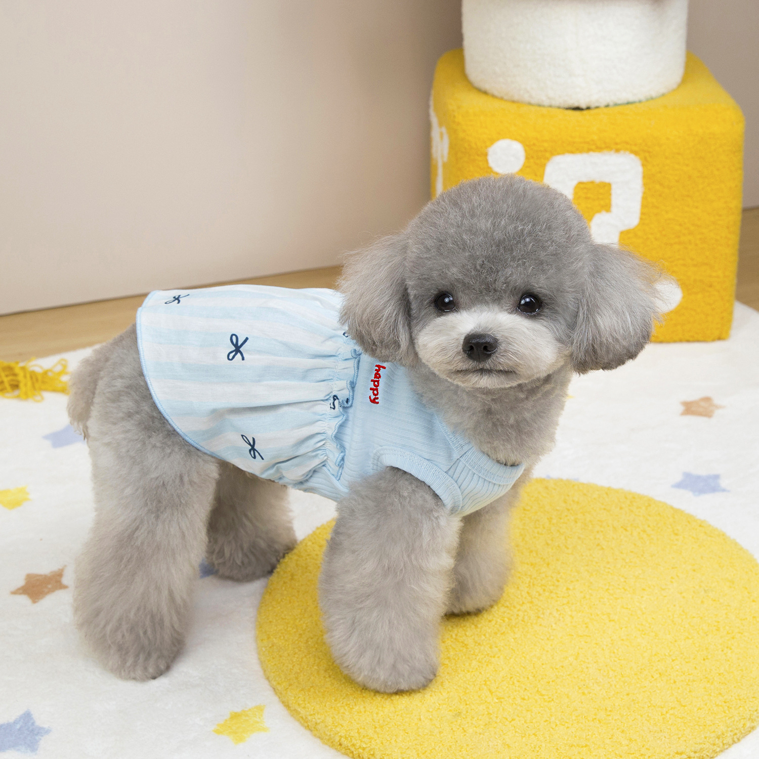 Pet Summer Thin breathable Cotton Spliced Dress
