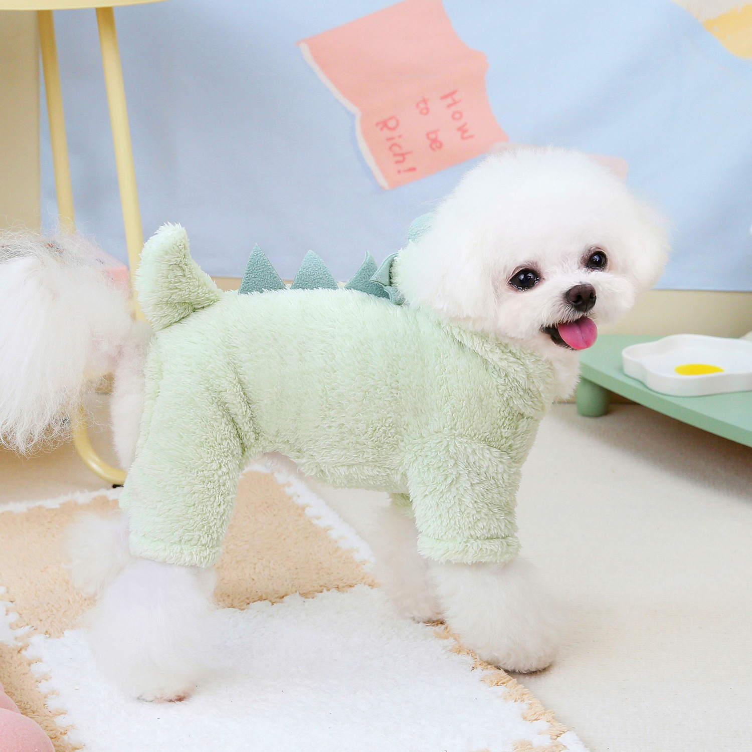 Dinosaur style Four legged Fleece Dog Coat