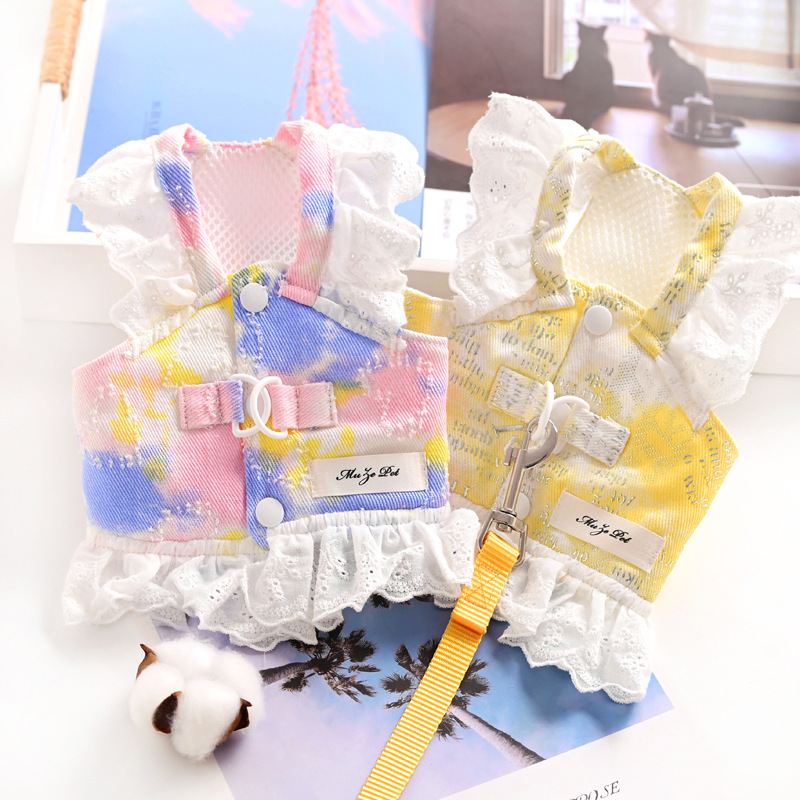 Pet Summer Thin Denim Leash Dress