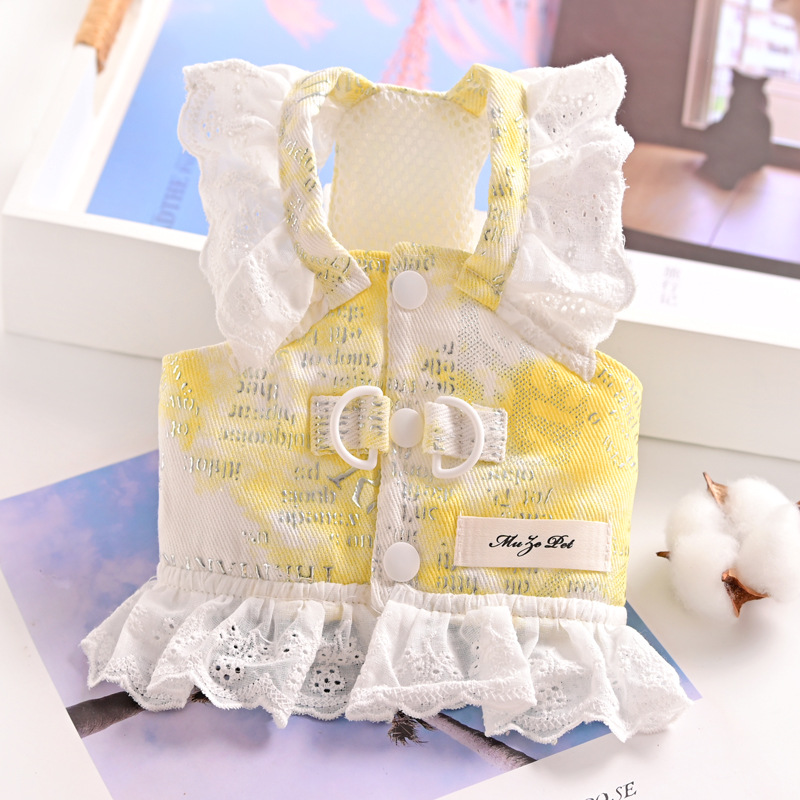 Pet Summer Thin Denim Leash Dress