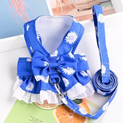 Princess style Pet Harness Dress with Leash 02