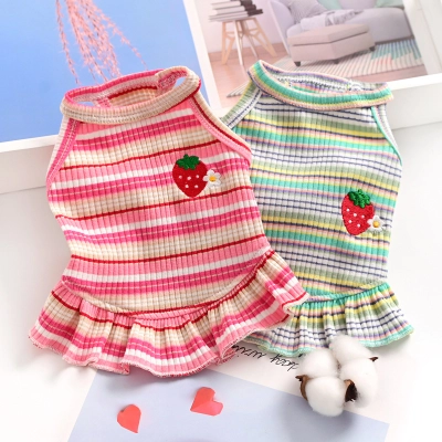 Strawberry Stripe Princess Dress for Pets 01