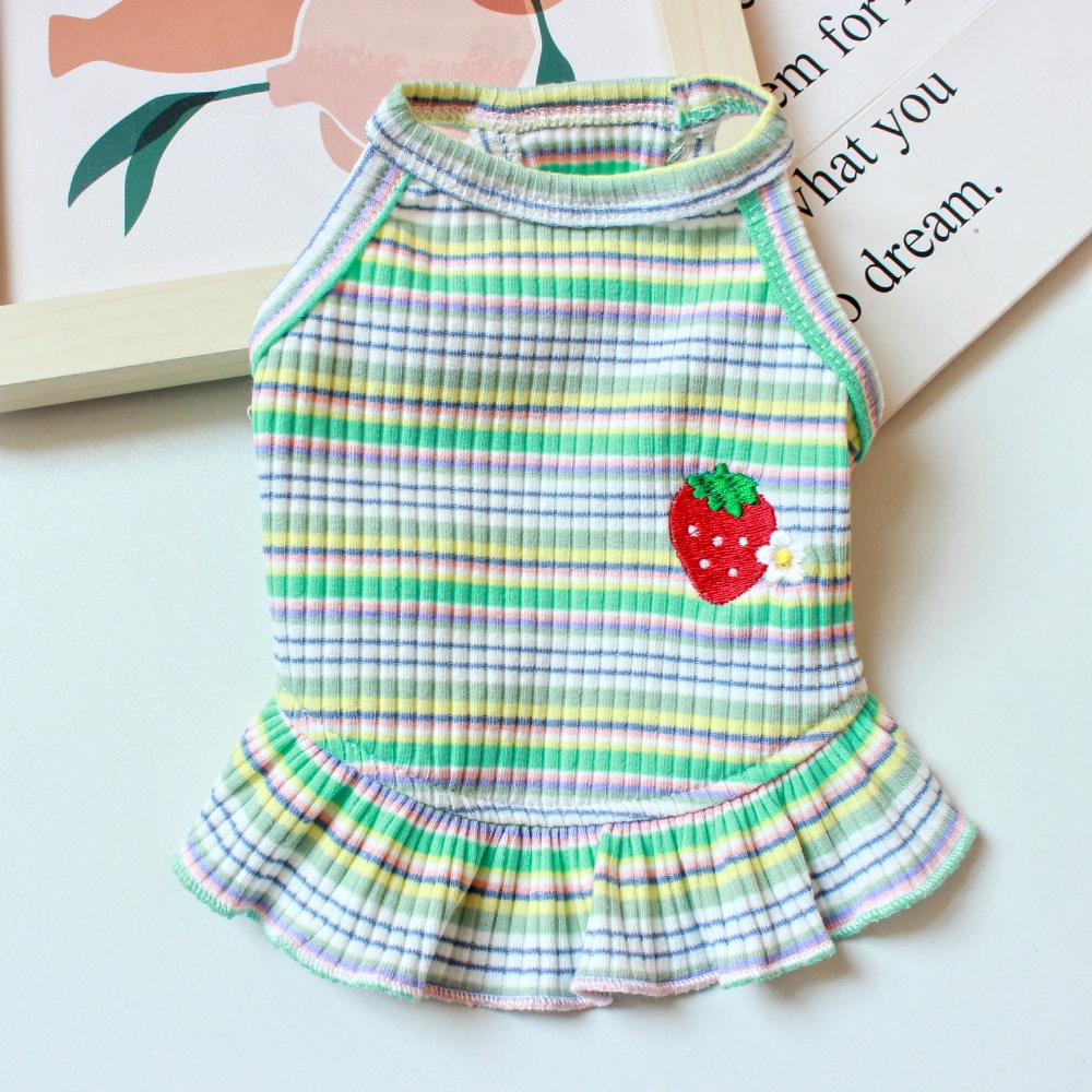 Strawberry Stripe Princess Dress for Pets