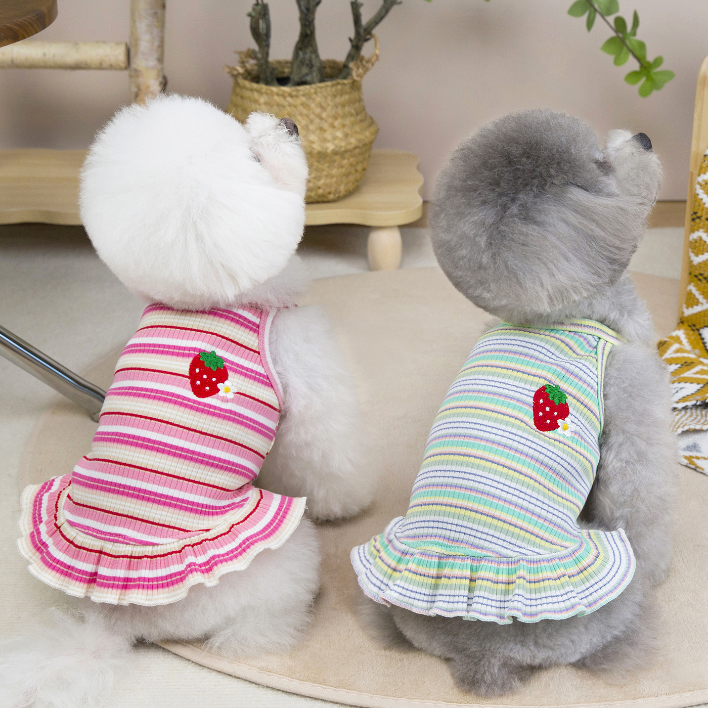 Strawberry Stripe Princess Dress for Pets