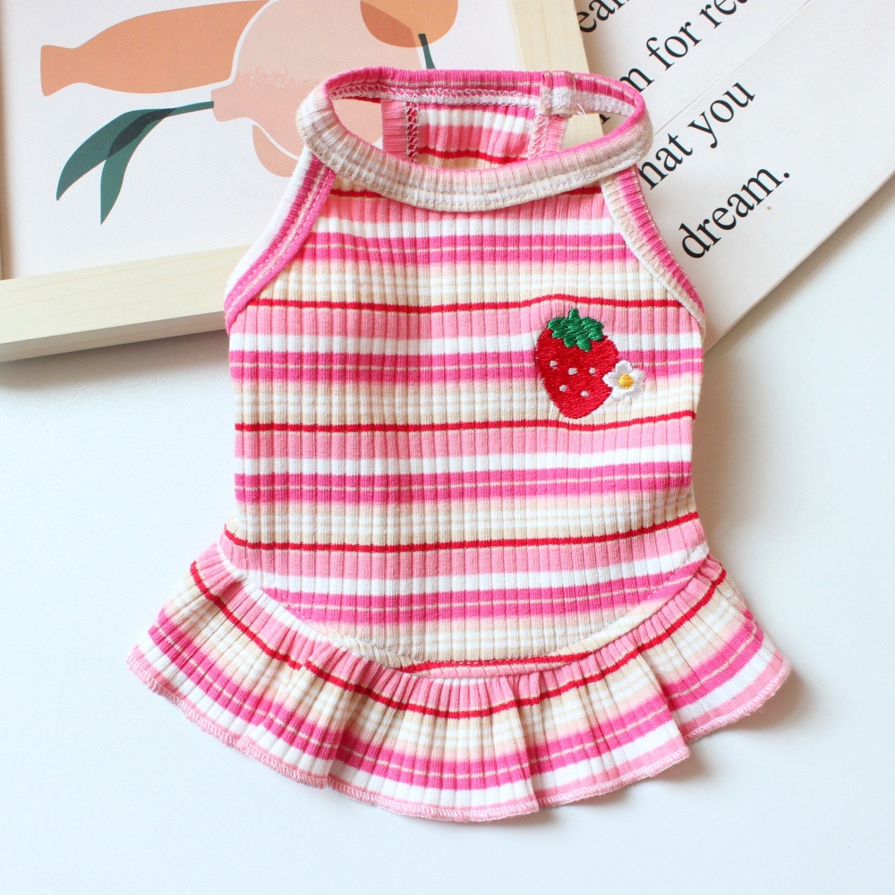 Strawberry Stripe Princess Dress for Pets
